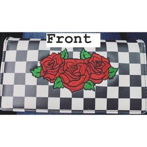 Spencer’s Checkered Rose Snap Wallet
